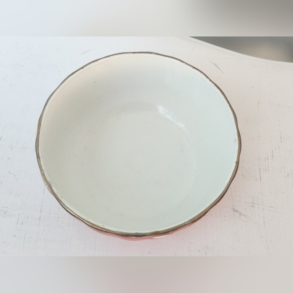 Vintage Sarreguemines France Mixing Bowl - 5.75" Red With White Polka Dots - Picture 3 of 4